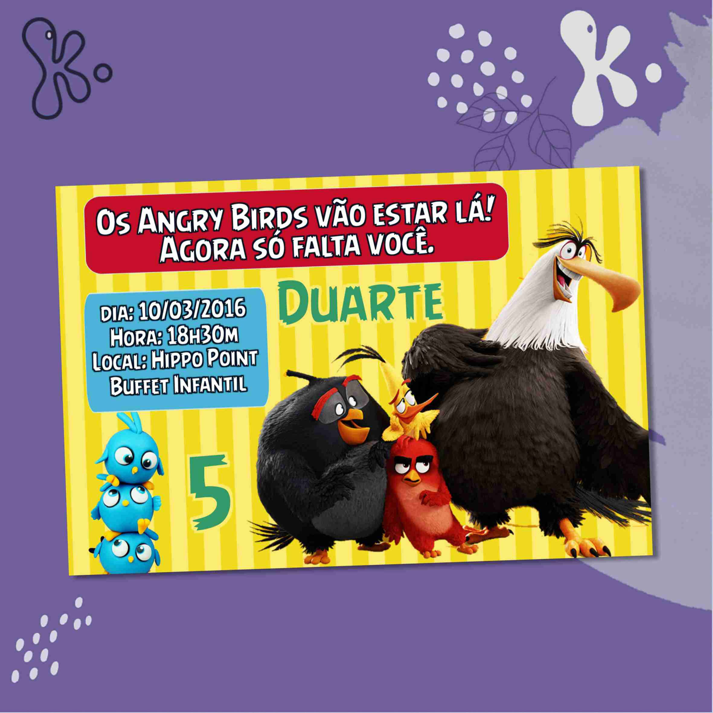 Convite Digital Angry Birds 15