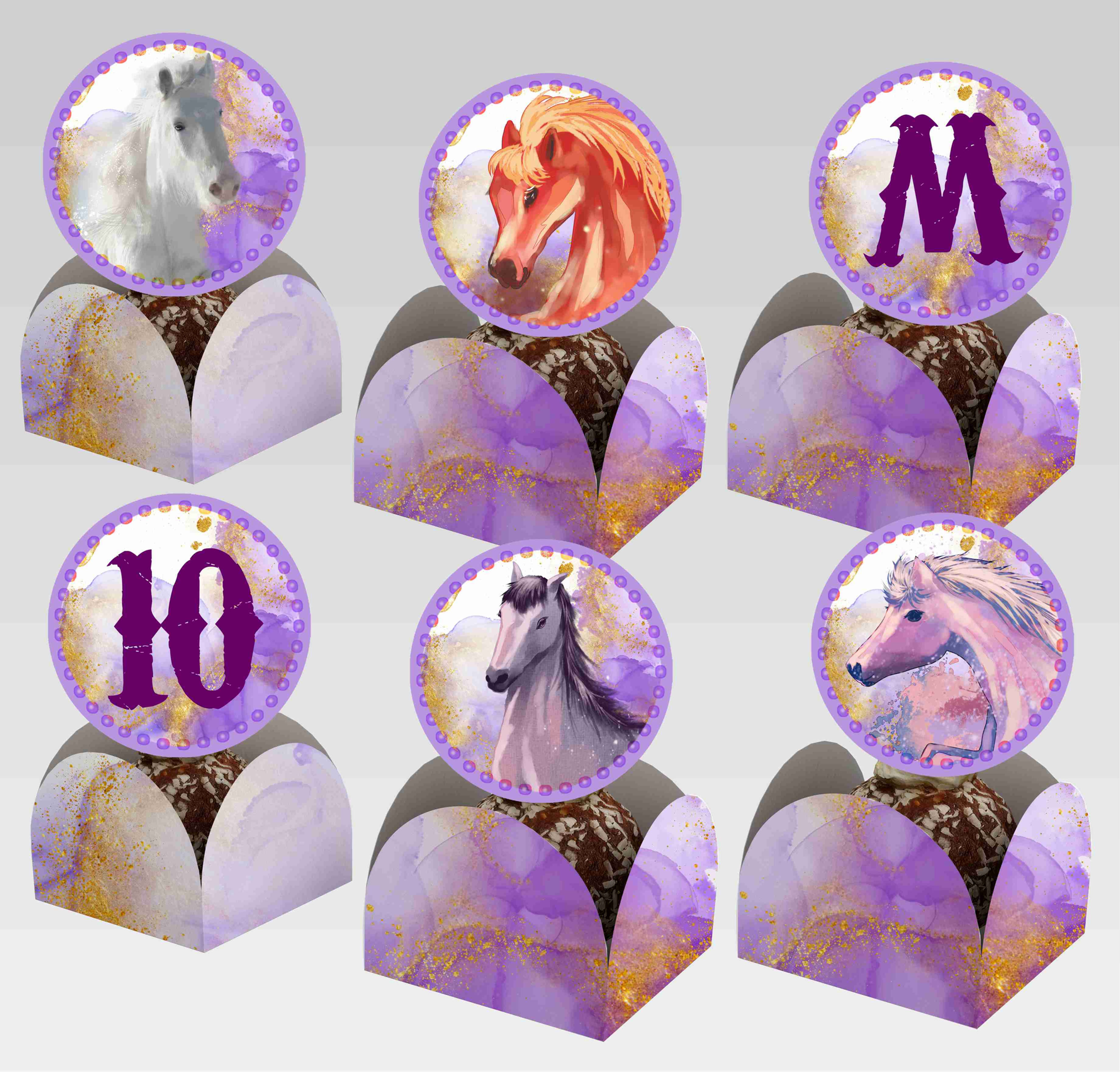 Conjunto de topper e caixeta Cavalos