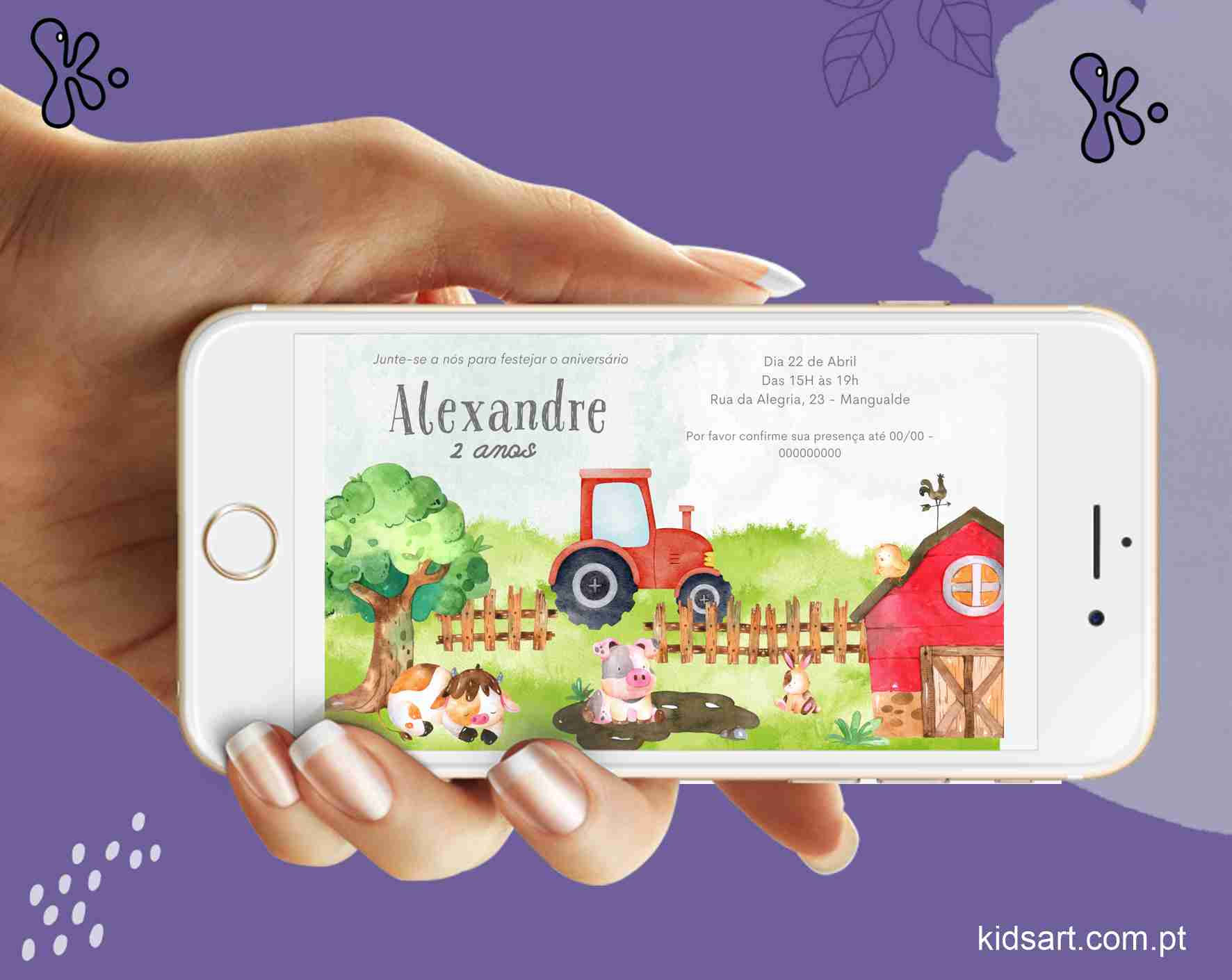 Convite Digital 9x16 Quintinha 4 trator