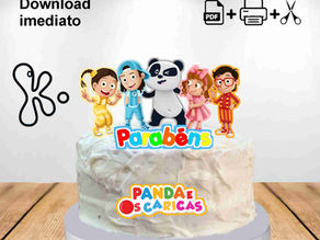 Topo de Bolo Panda e os Caricas - Ficheiro Gratuito