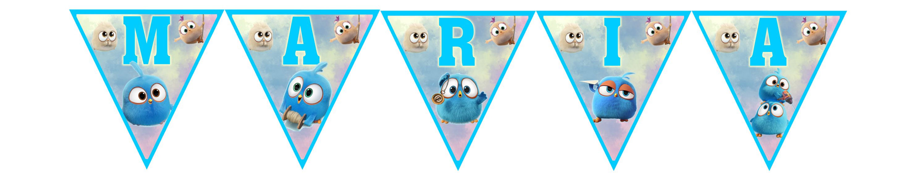 Bandeirolas com Nome Angry Birds Blues