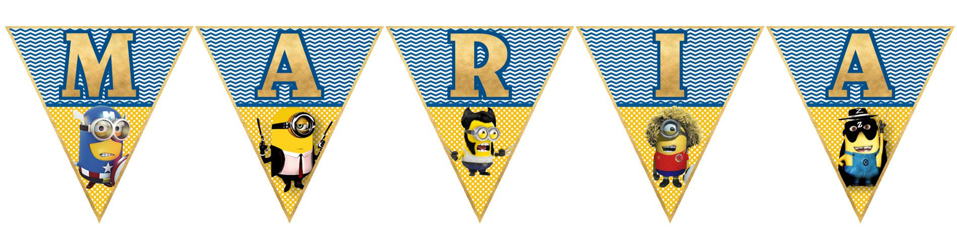 Bandeirolas com Nome Minions