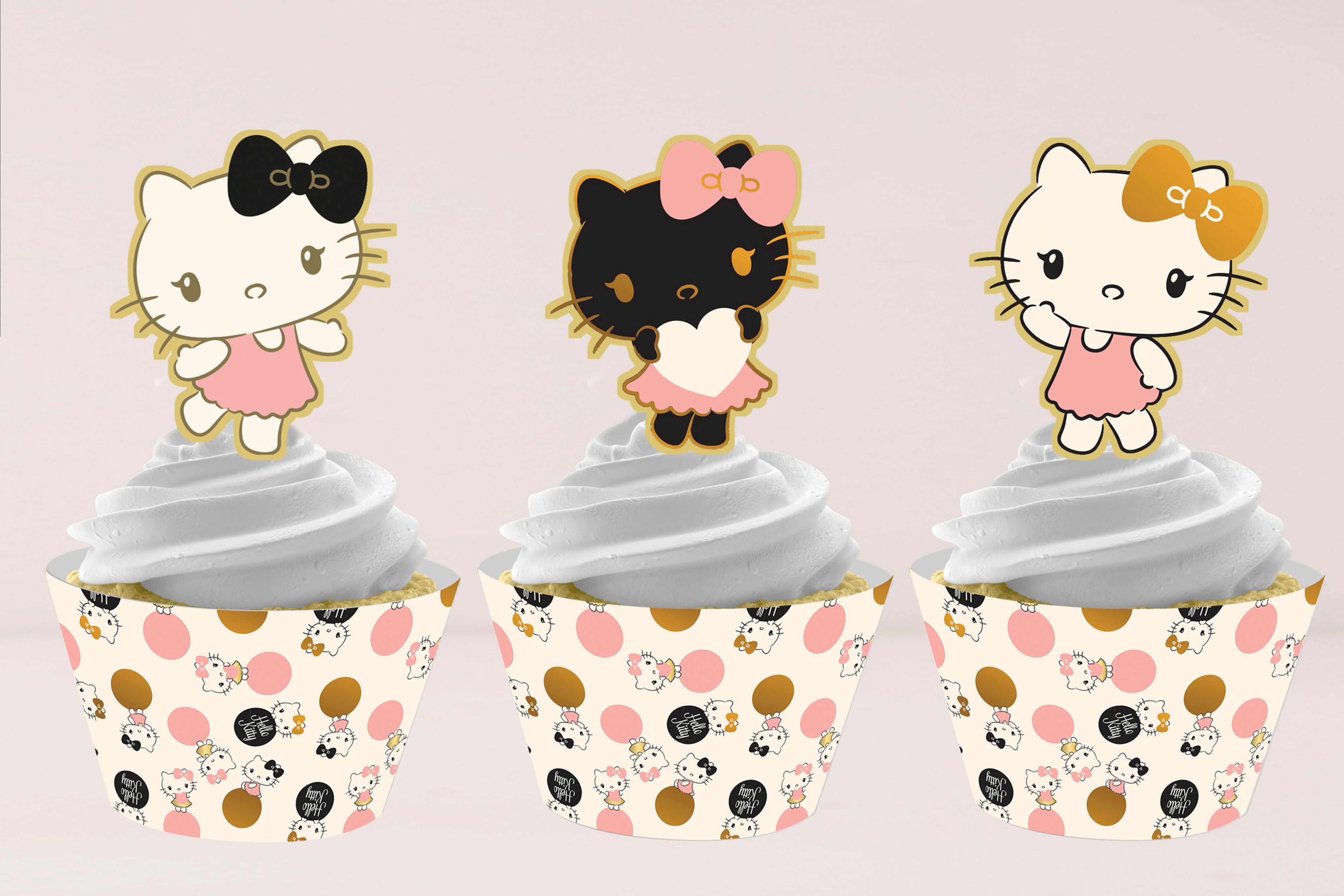 Conjunto de topper e wrapper Hello Kitty