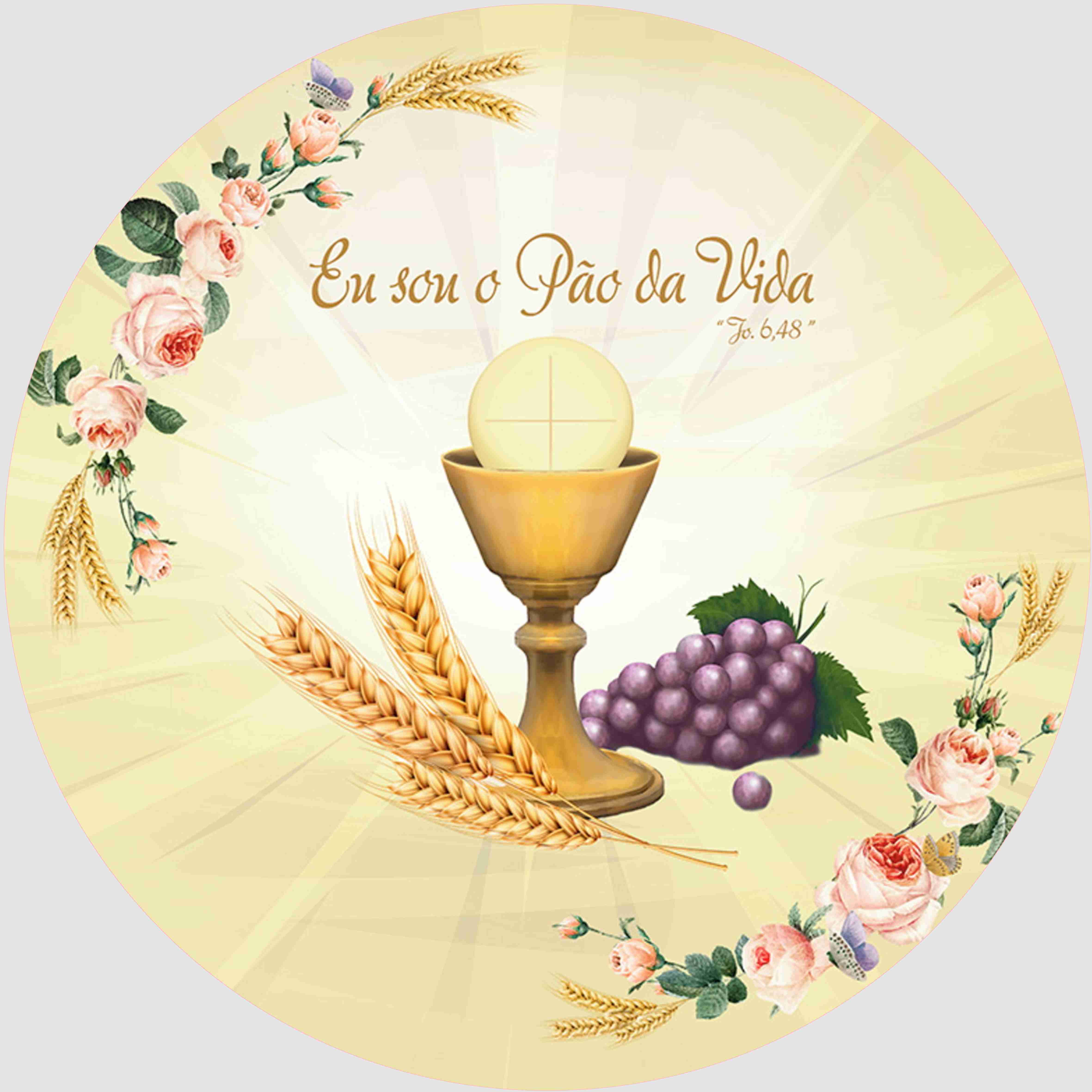 Painel Redondo 60X60 1ª Comunhão 2