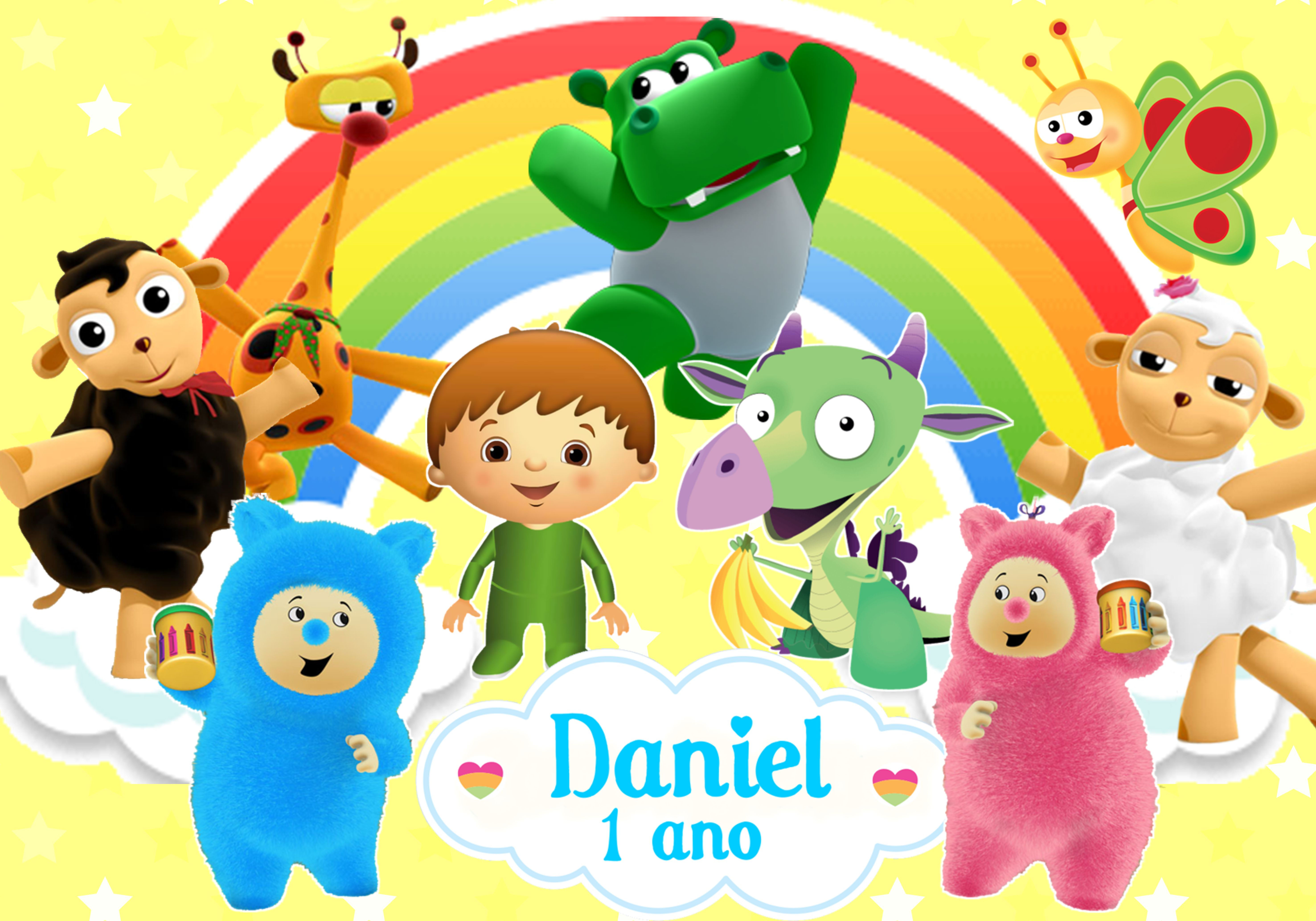 Cartaz infantil BabyTV personalizado com nome para primeiro aniversário
