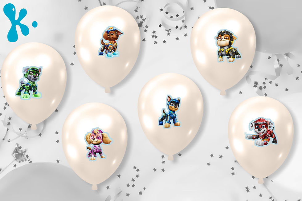 Autocolantes para balões Patrulha Pata Super Paws Mighty Pups
