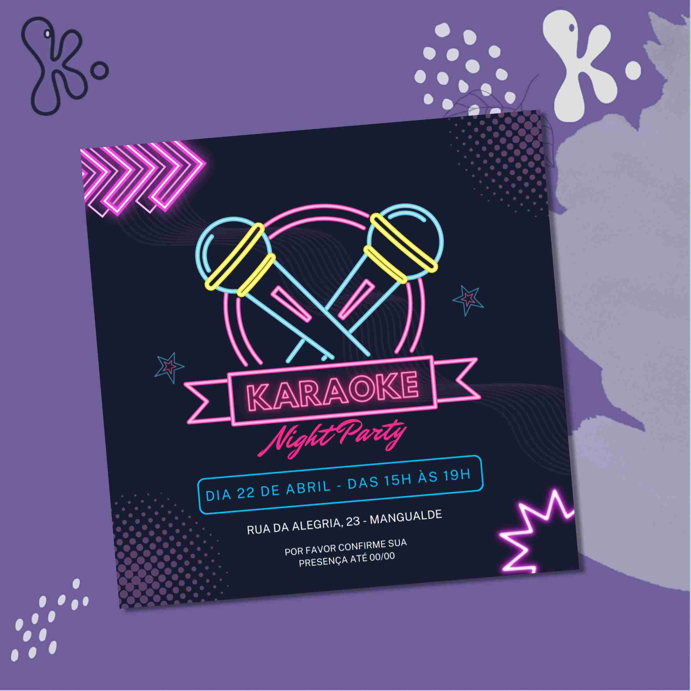 Convite 10x10 Digital Karaoke 1