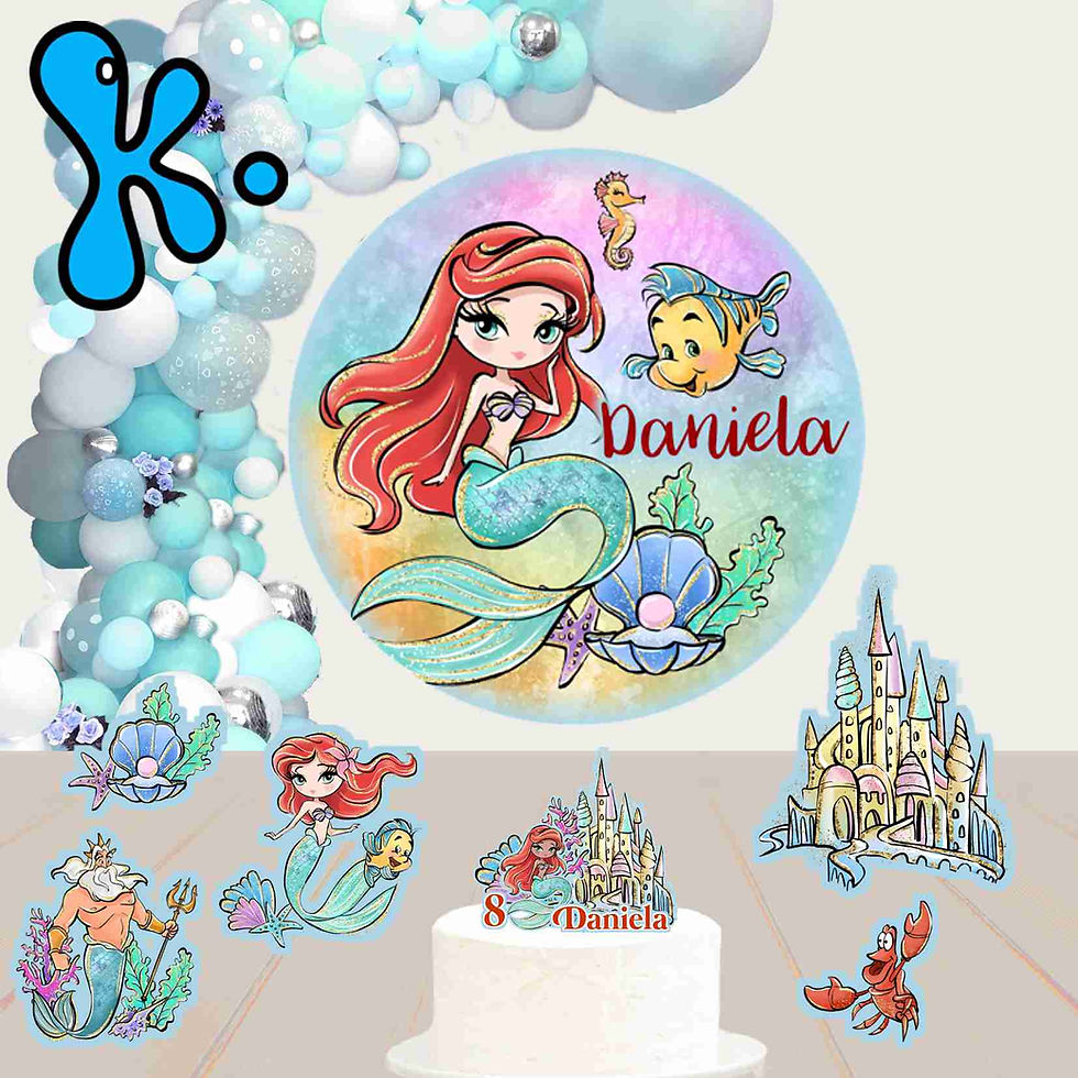 Kit de Festa Básico 2 Pequena Sereia