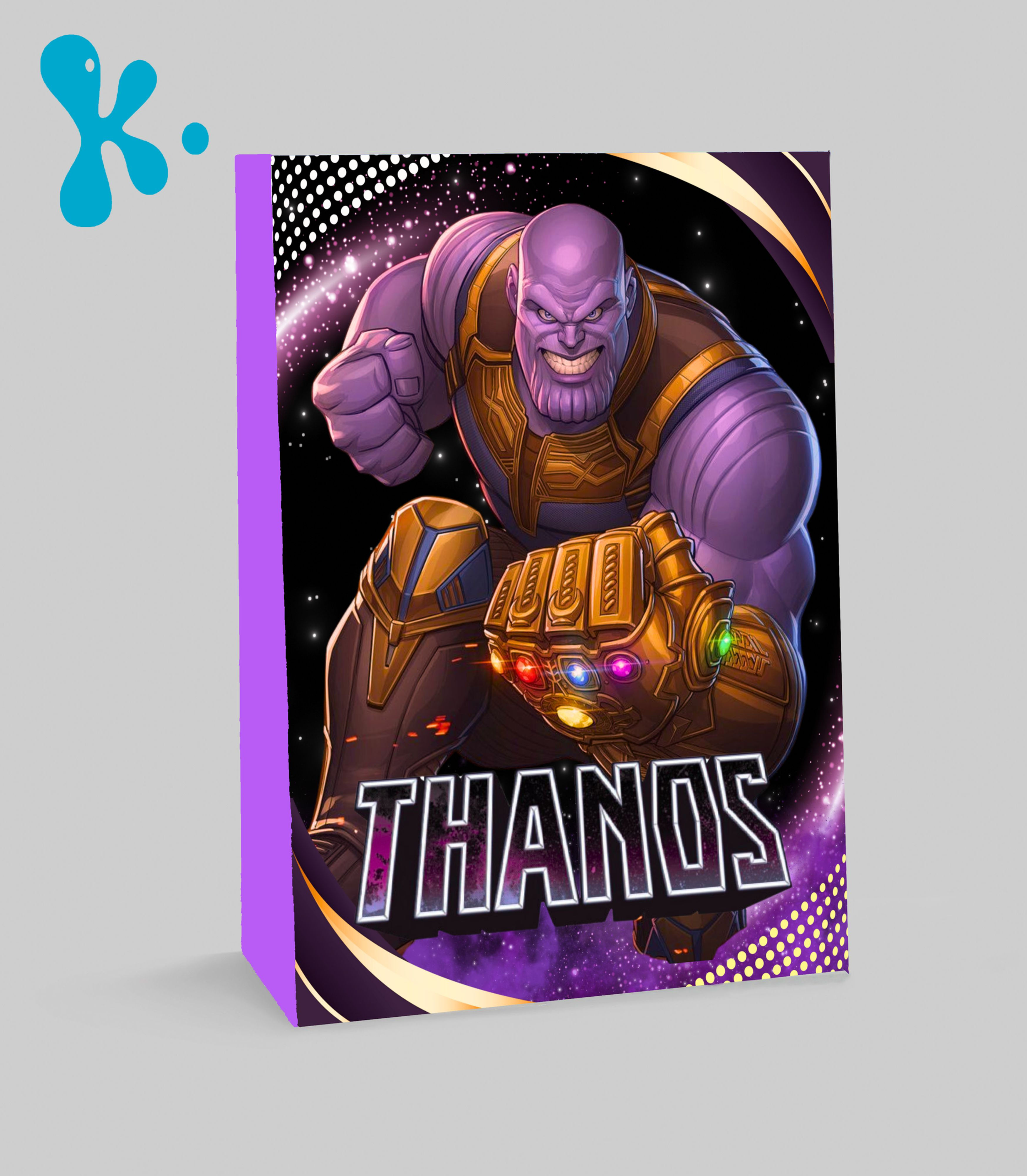 Saco lembrança personalizado Thanos para festa infantil do universo Marvel