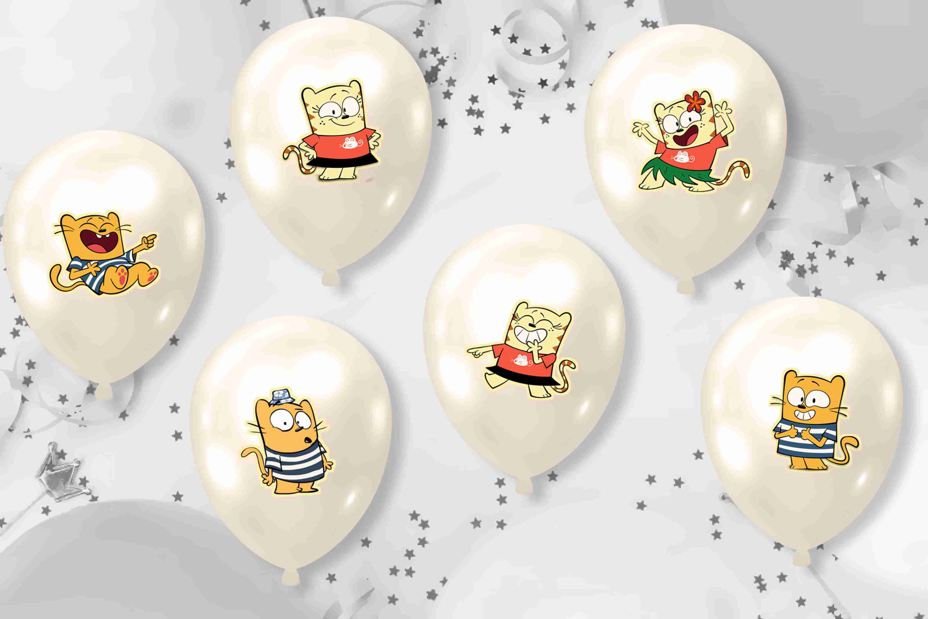 Autocolantes para balões Ollie e Moon