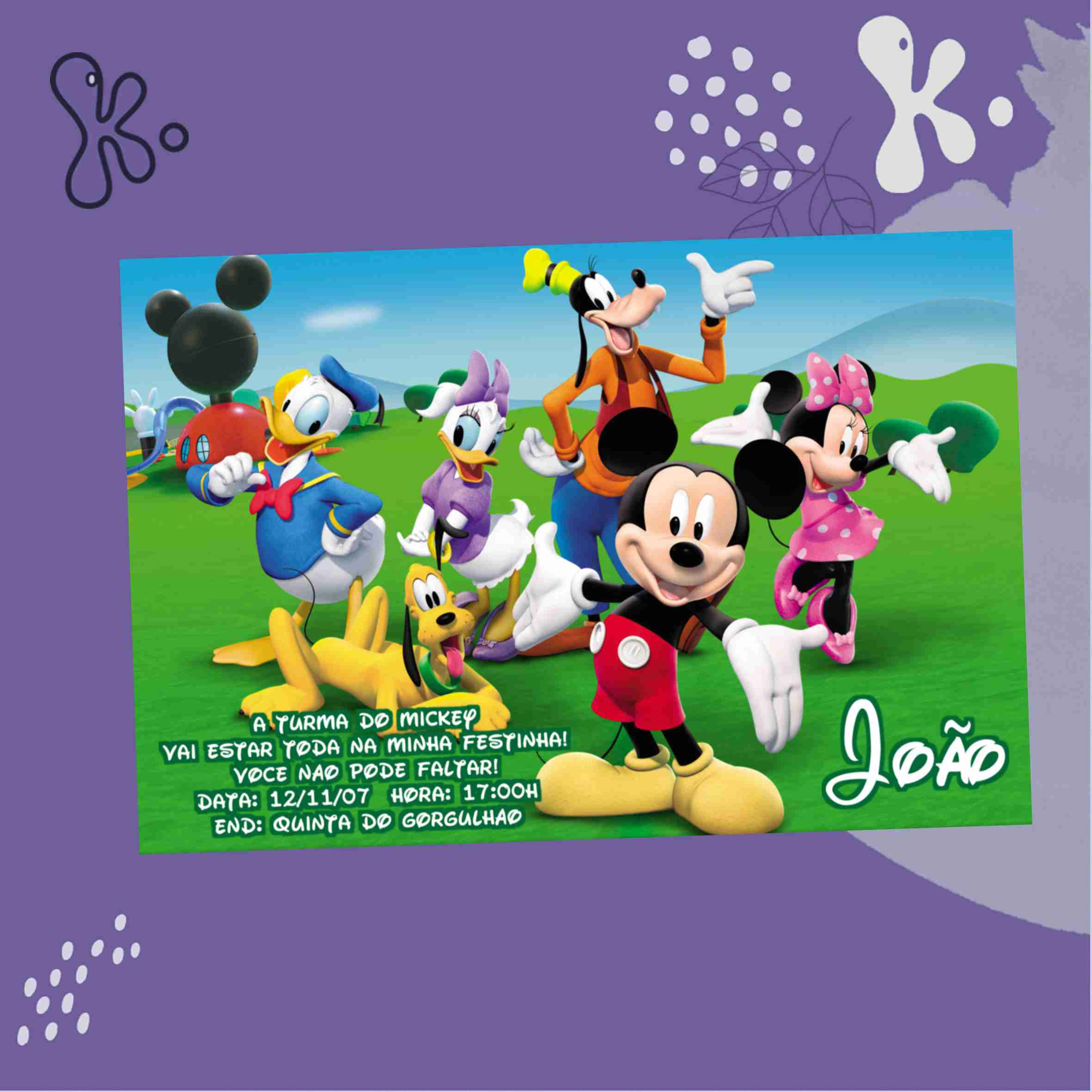 Convite Digital Mickey Mouse e Amigos 4