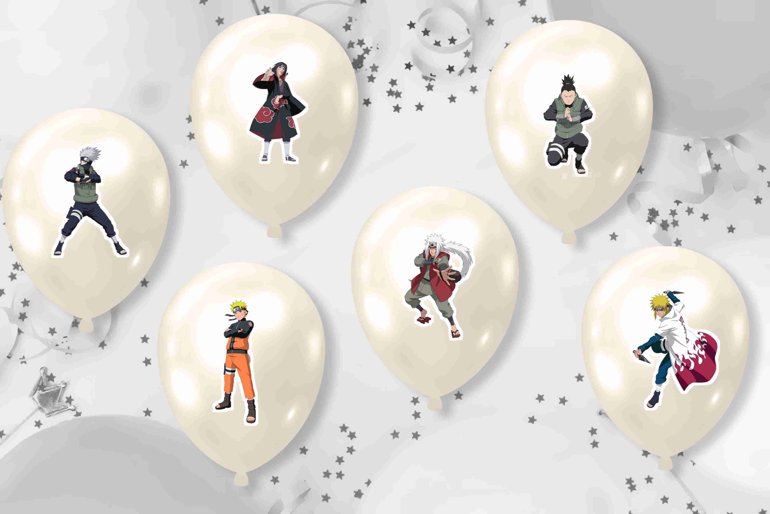 Autocolantes para balões Naruto