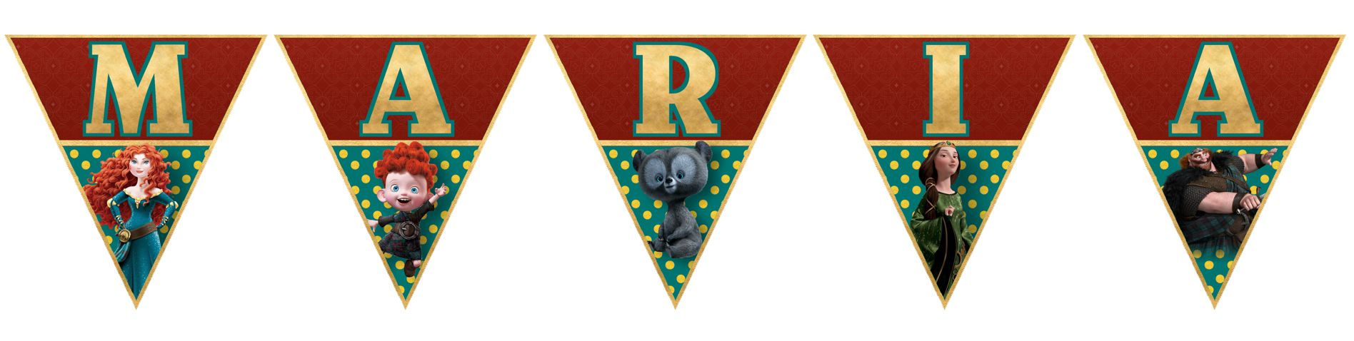 Bandeirolas com Nome Brave