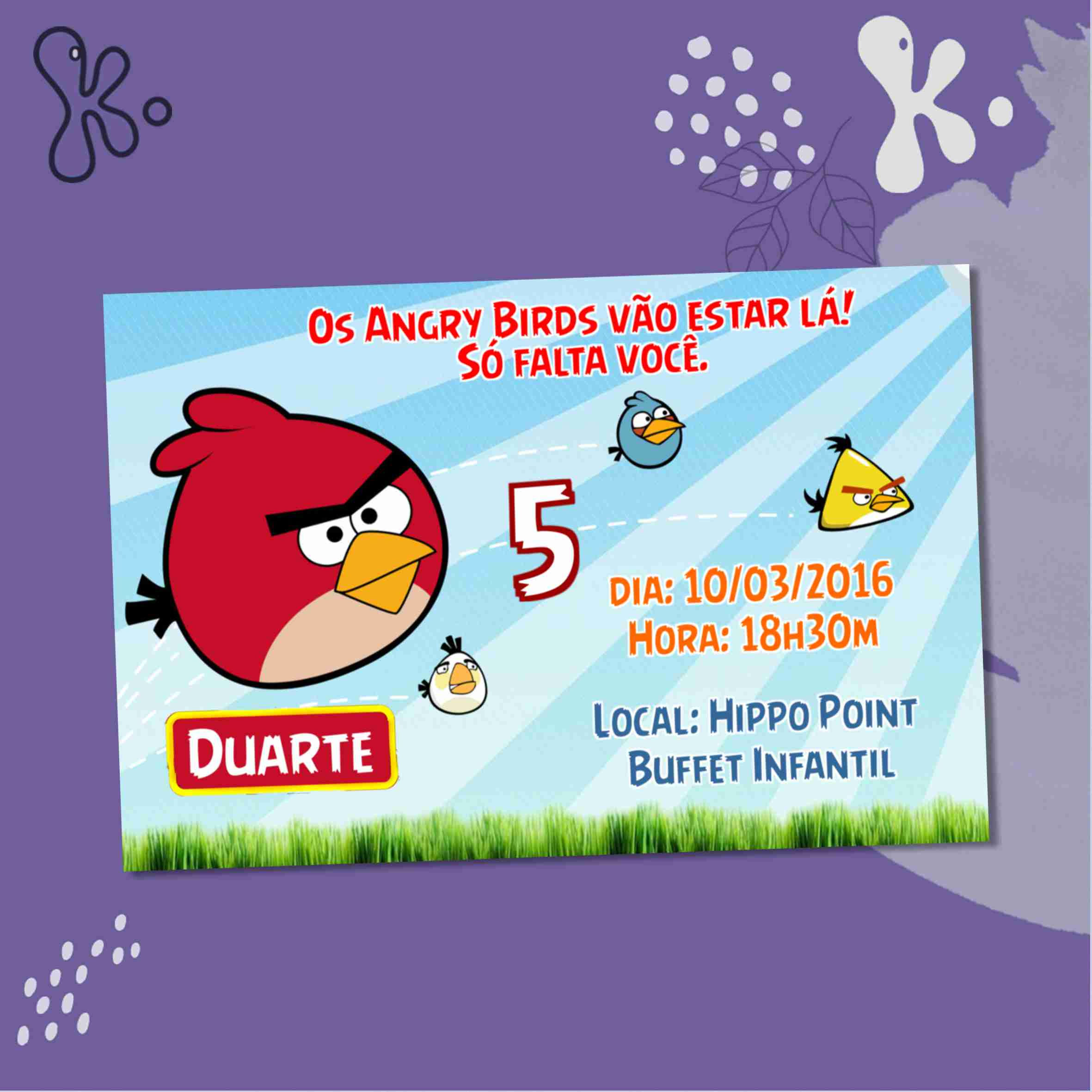 Convite Digital Angry Birds 10