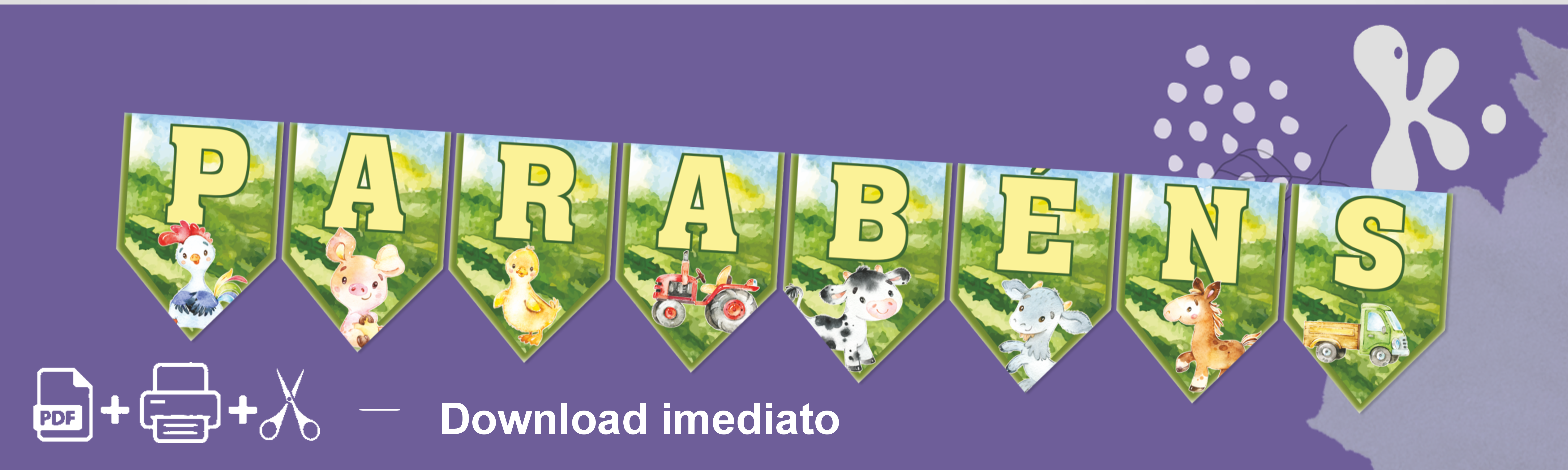Bandeirolas Parabéns Quintinha