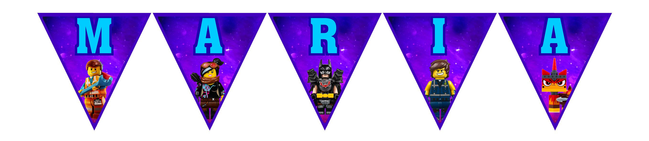 Bandeirolas com Nome Lego Filme