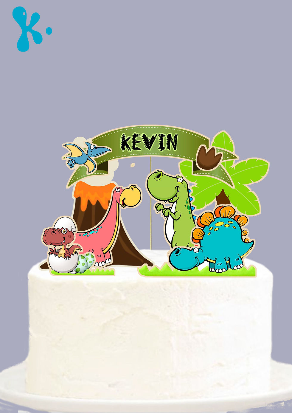 Topo de Bolo Impresso Dinossauros 3