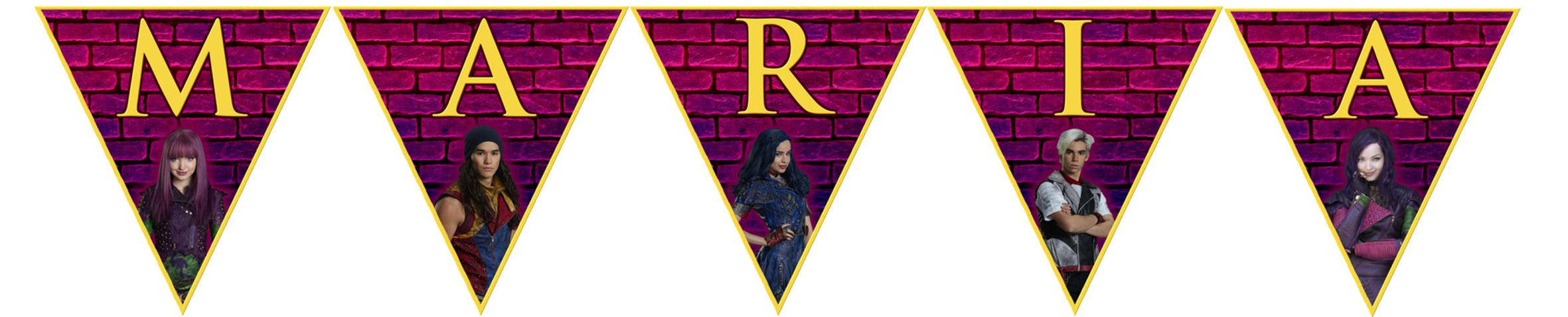 Bandeirolas com Nome Descendentes