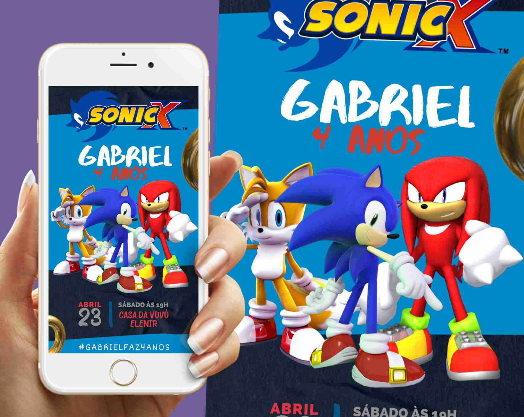 Convite Digital Sonic the Hedgehog 11