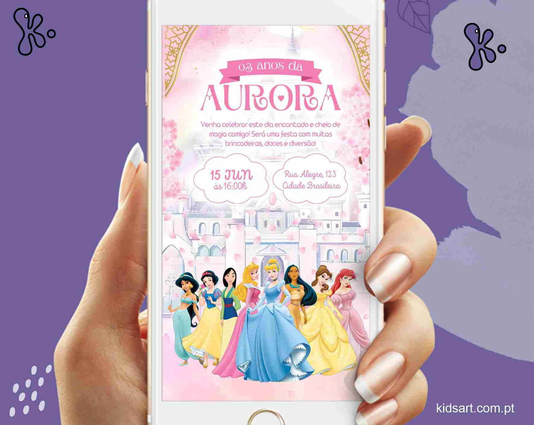 Convite Digital Princesas Disney 24a