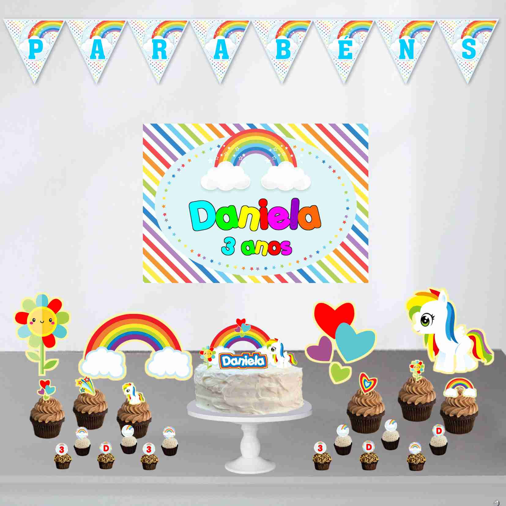 Kit Só Um Bolinho 1 Arco-iris