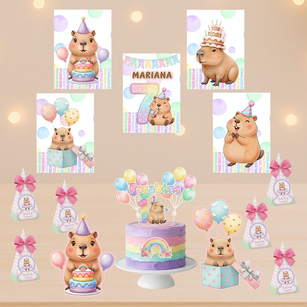 Kit Festa Capivara Personalizado – Decoração Infantil Completa