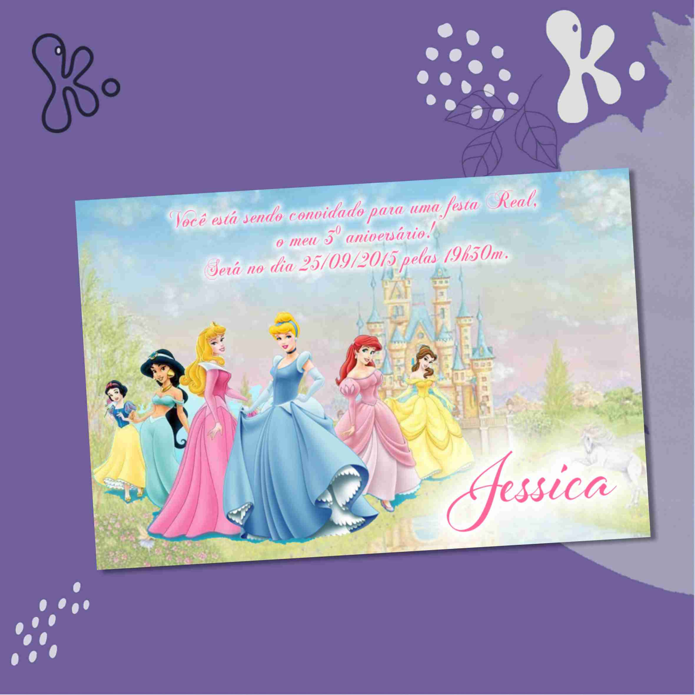 Convite Digital Princesas Disney 7