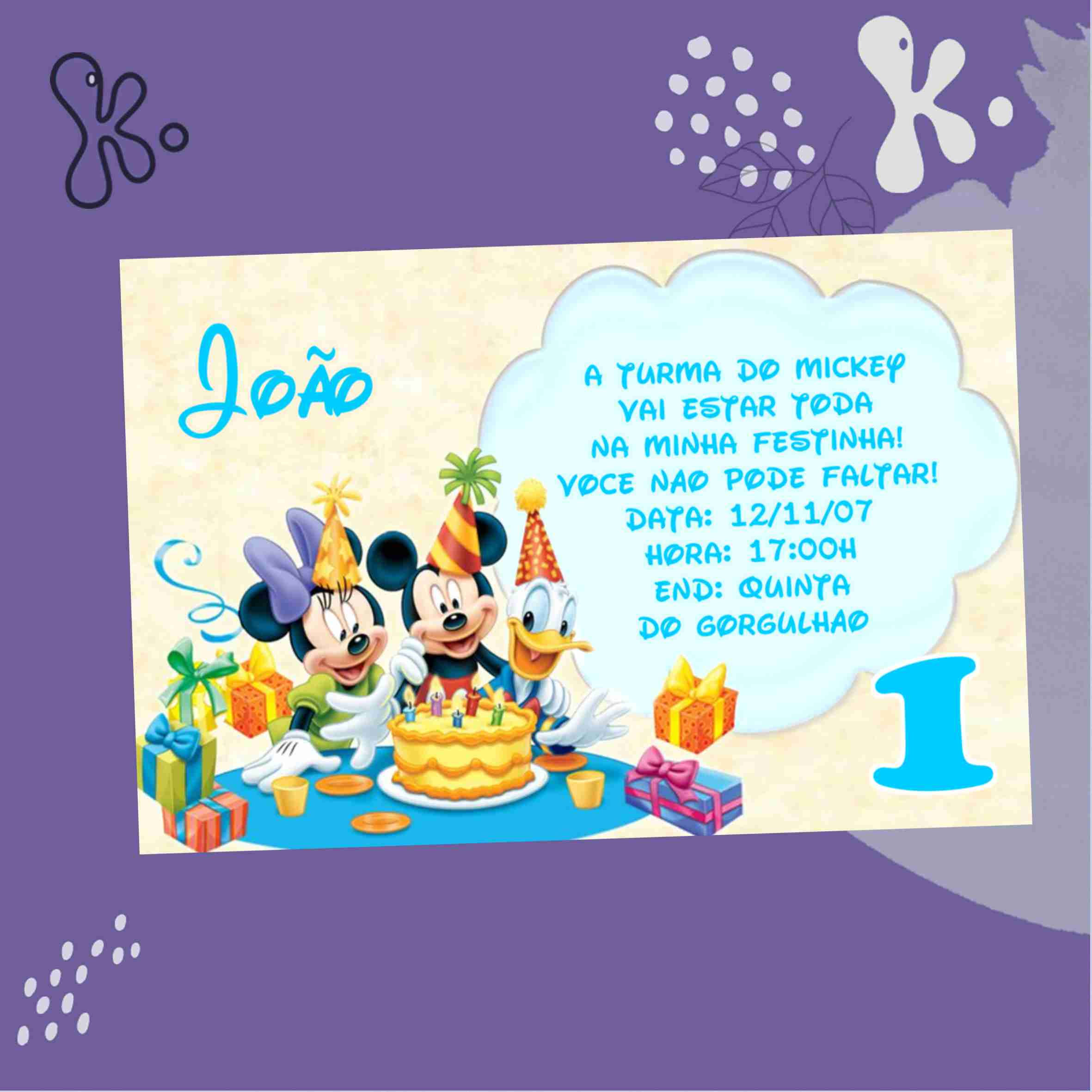 Convite Digital Mickey Mouse e Amigos 6