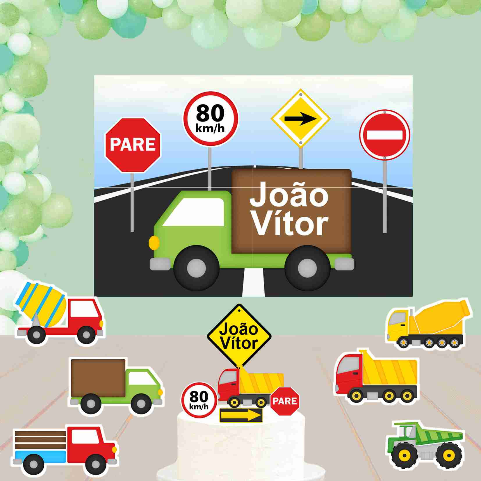 Kit de Festa Básico 1 Camiões