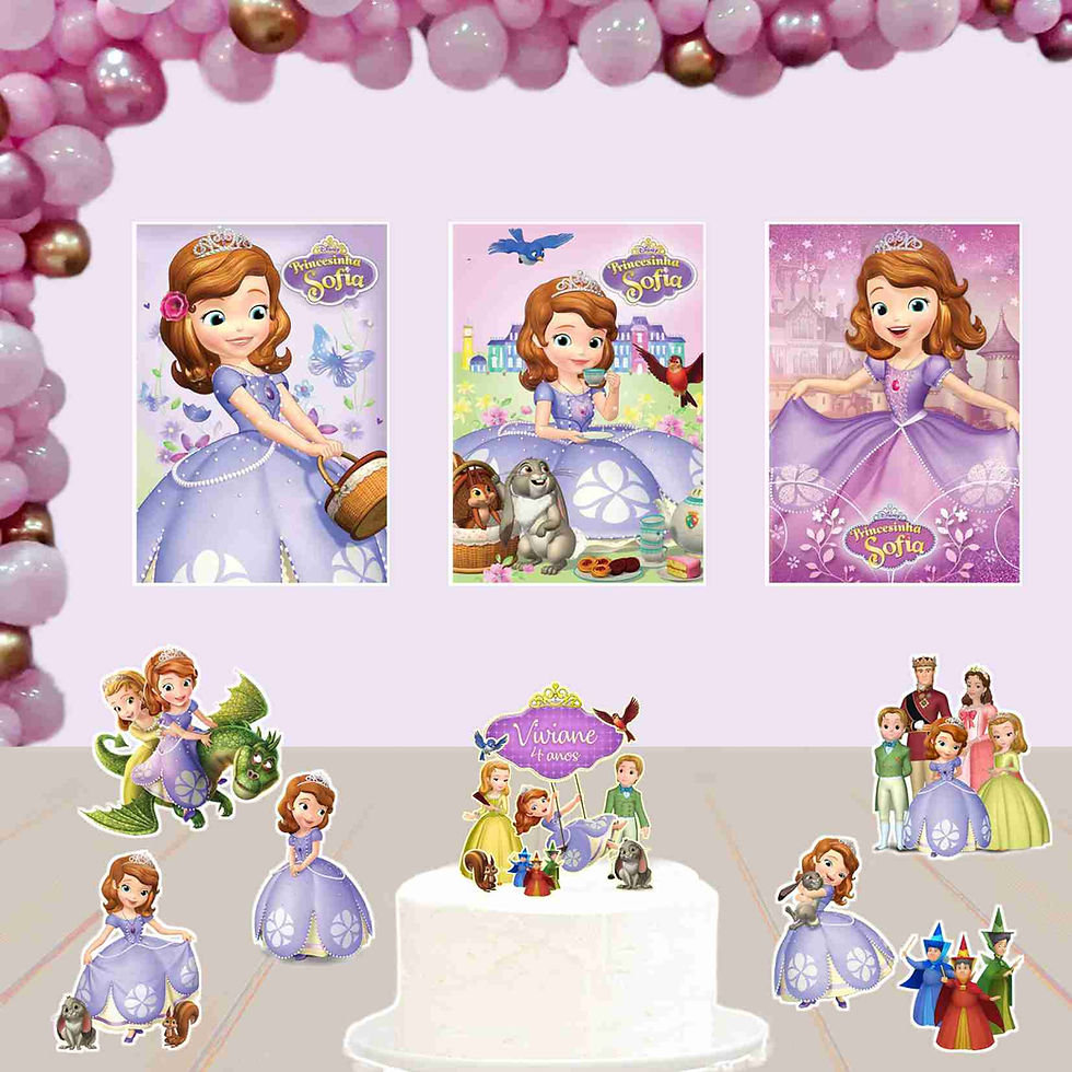 Kit de Festa Básico 1a Princesa Sofia