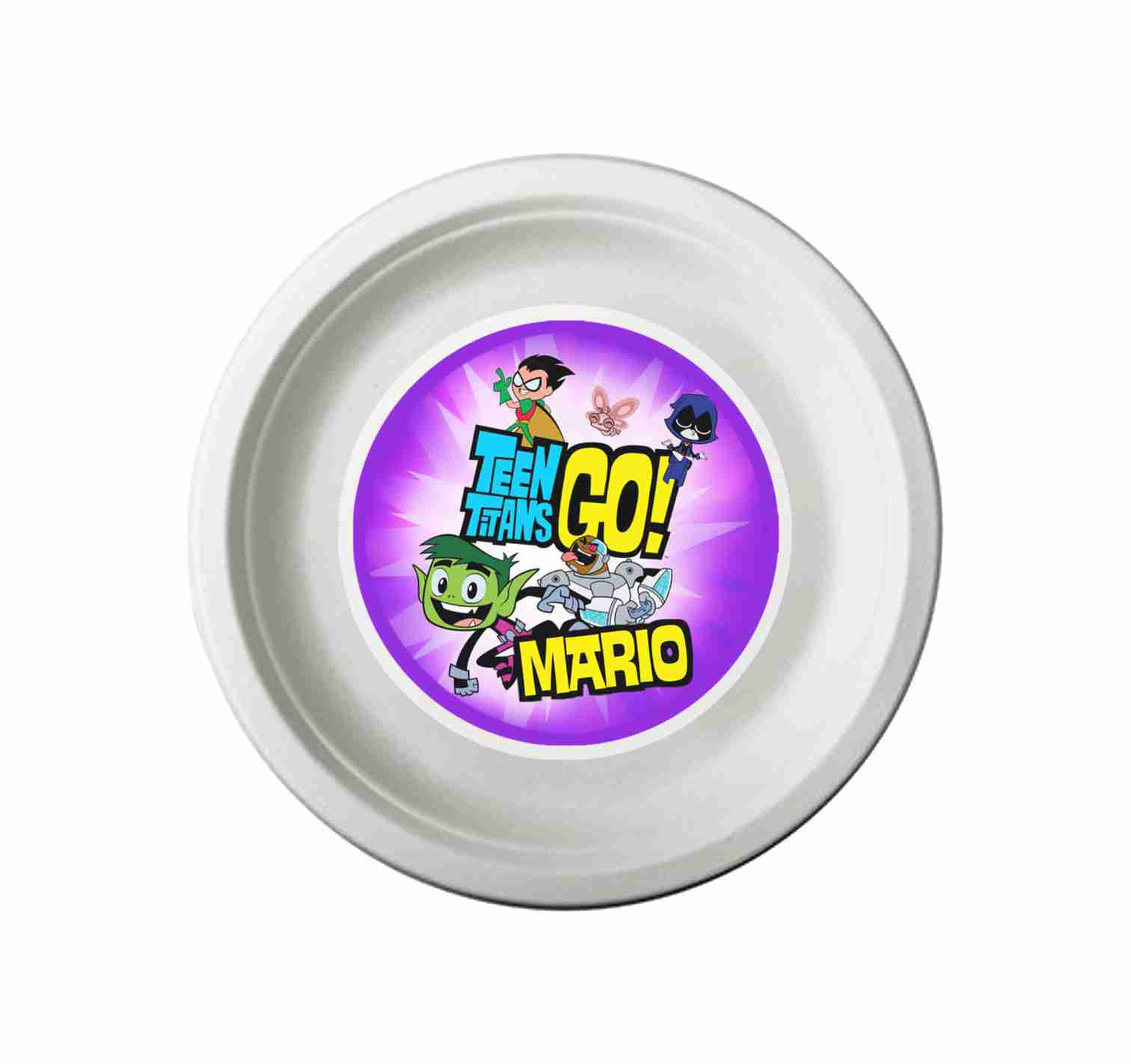 Autocolante para Prato Teen Titans Go! lilas