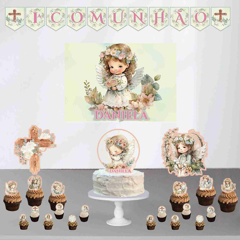 Kit Só Um Bolinho 1 Anjo Menina