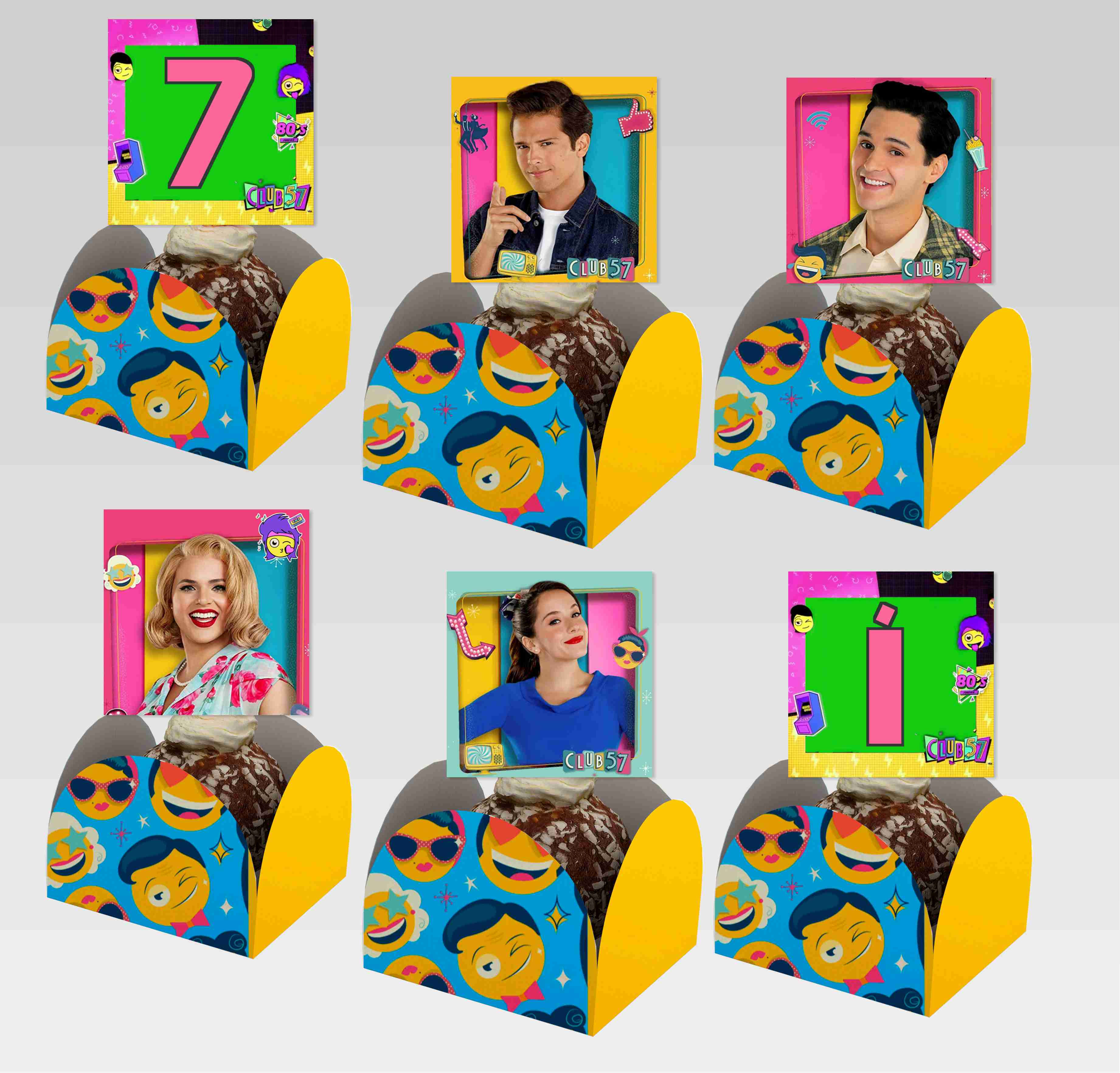 Conjunto de topper e caixeta Club 57