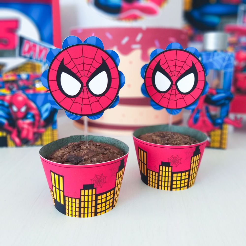 Conjunto de topper e wrapper Homem-Aranha