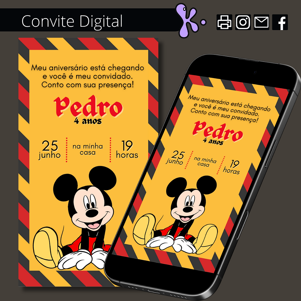 Convite Digital Mickey e Minnie 119