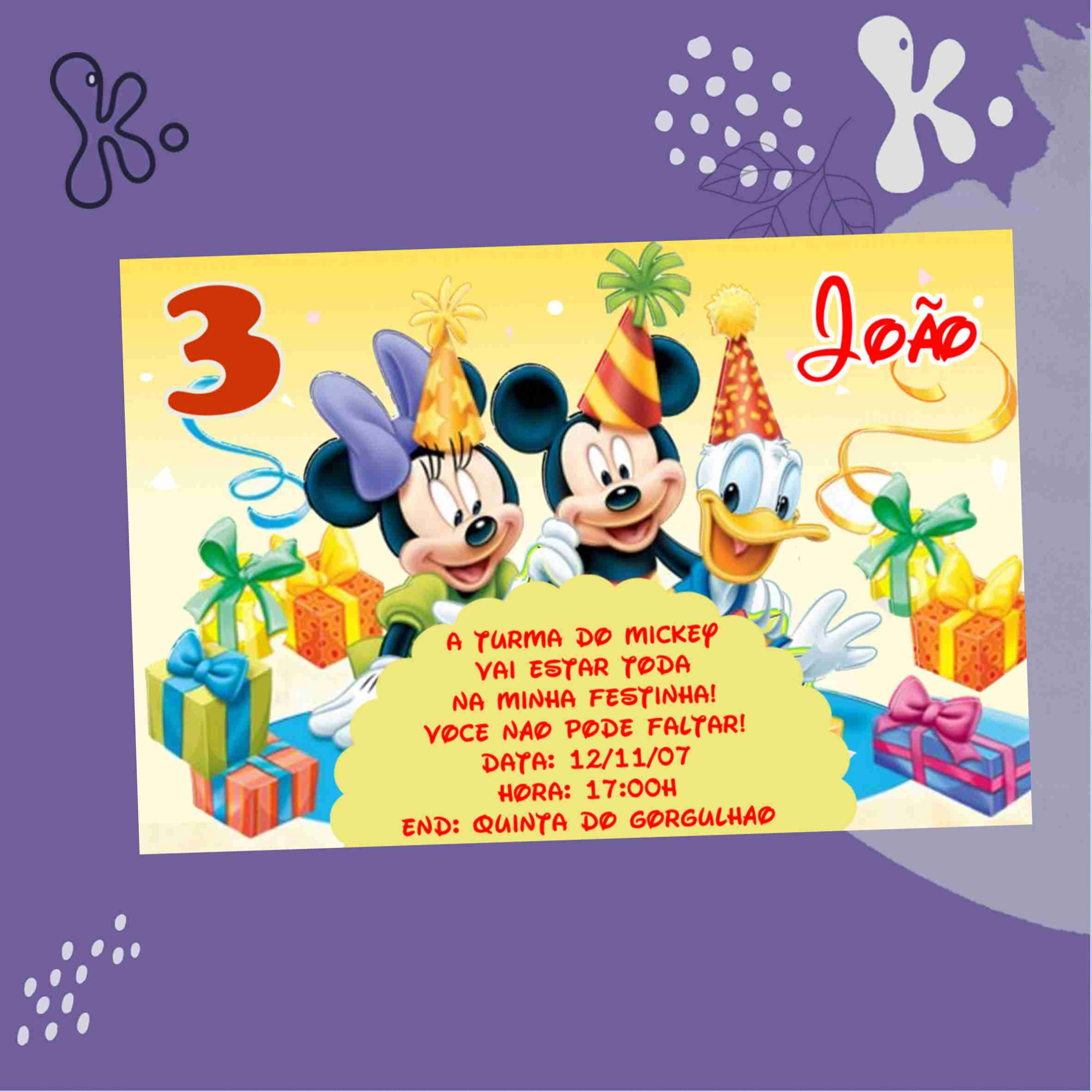 Convite Digital Mickey Mouse e Amigos 7