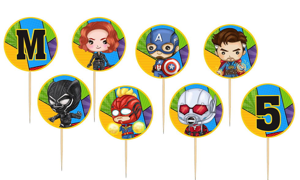 Toppers Doces/Salgados Suoer-herois