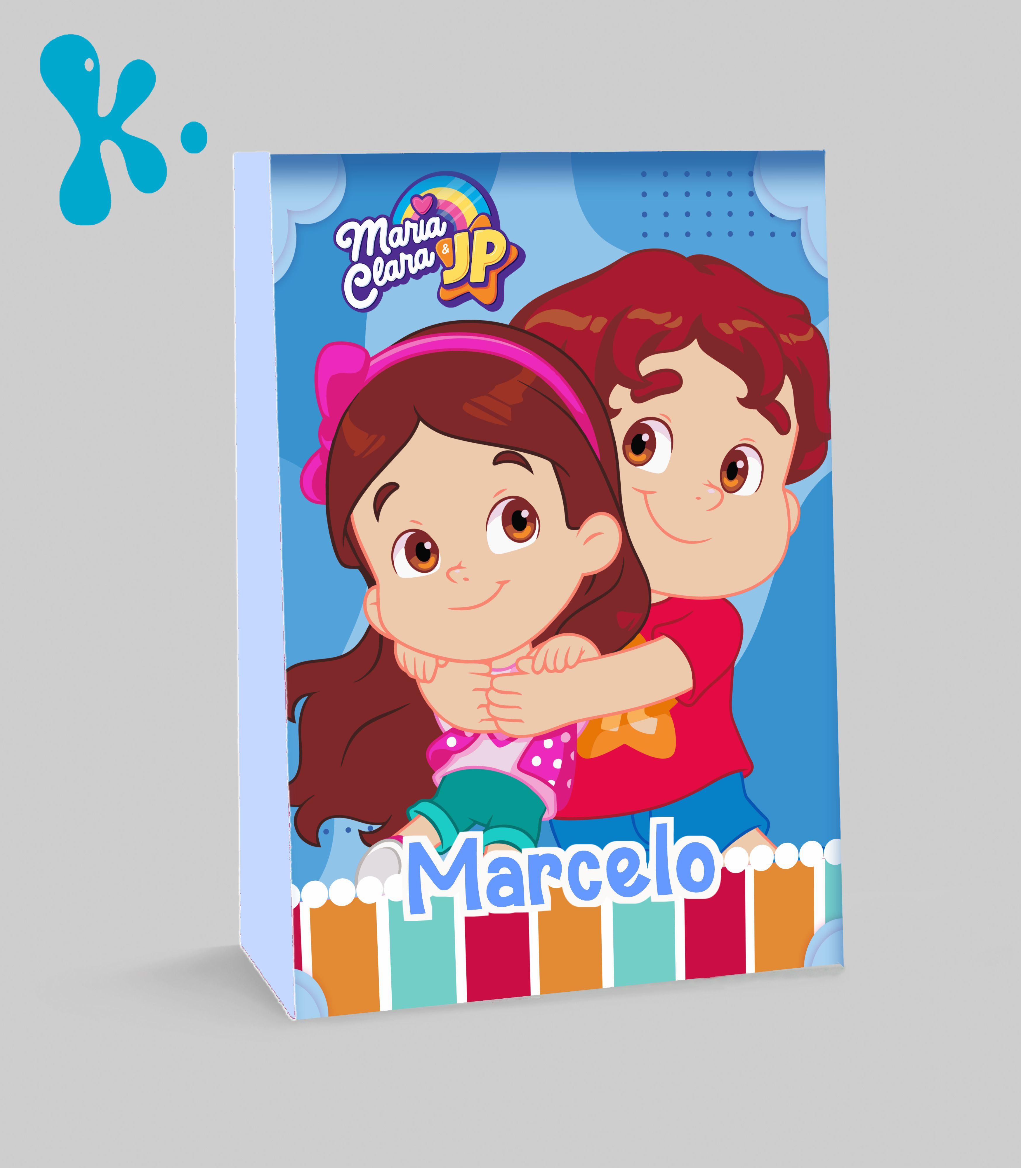 Saco lembrança Maria Clara e JP personalizado com nome da criança