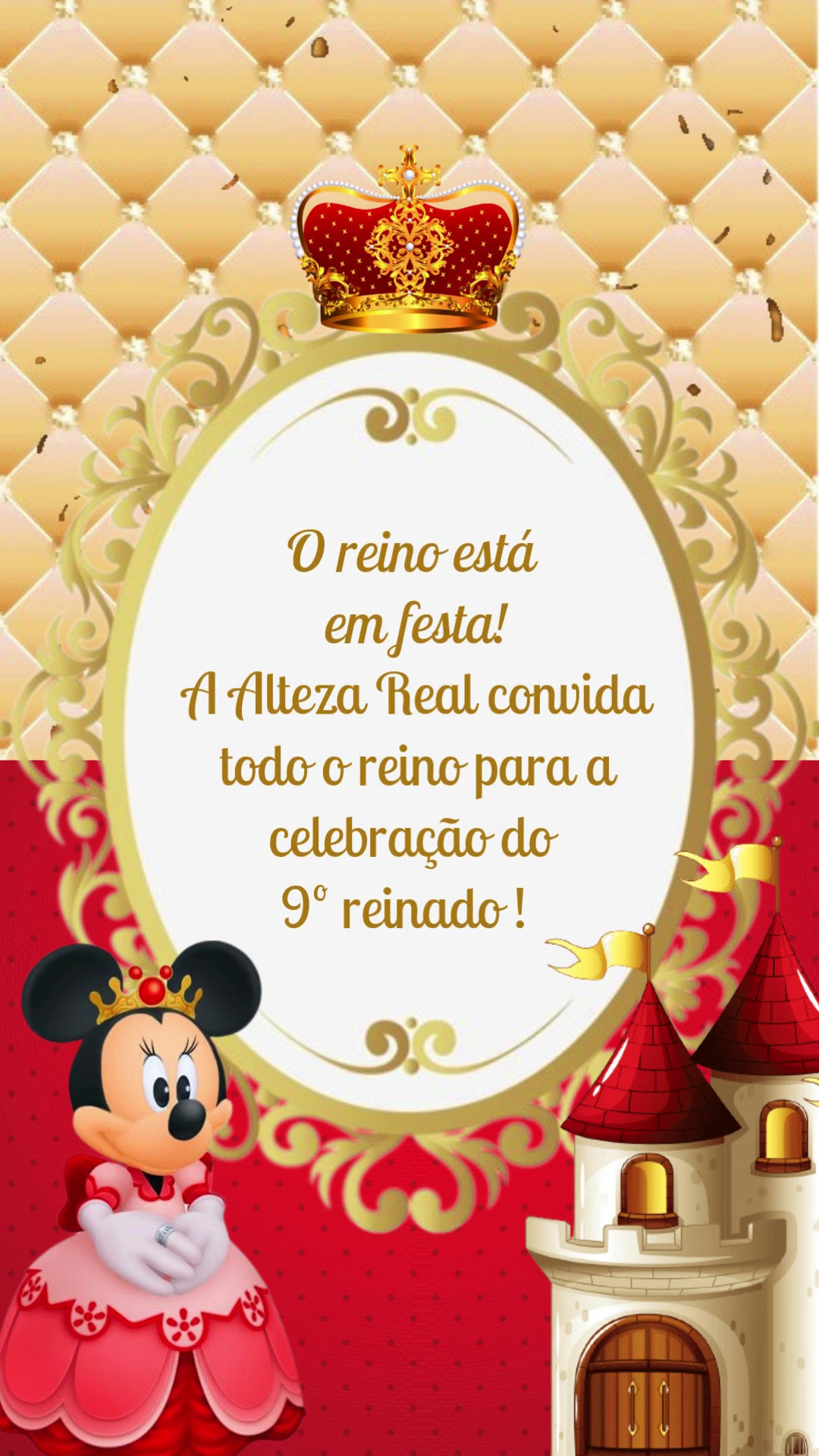 Convite Animado Minnie Realeza