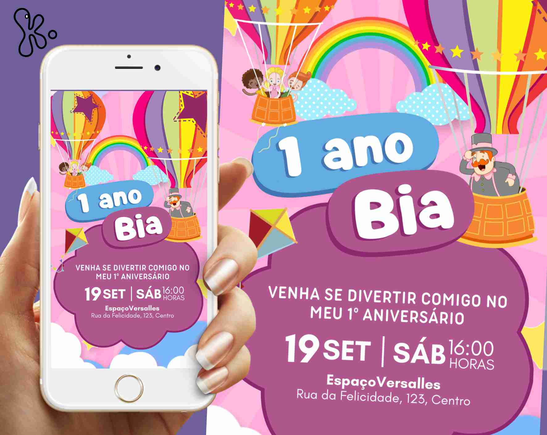 Convite Digital Mundo Bita 1 Ano – Personalizado para Festa Infantil