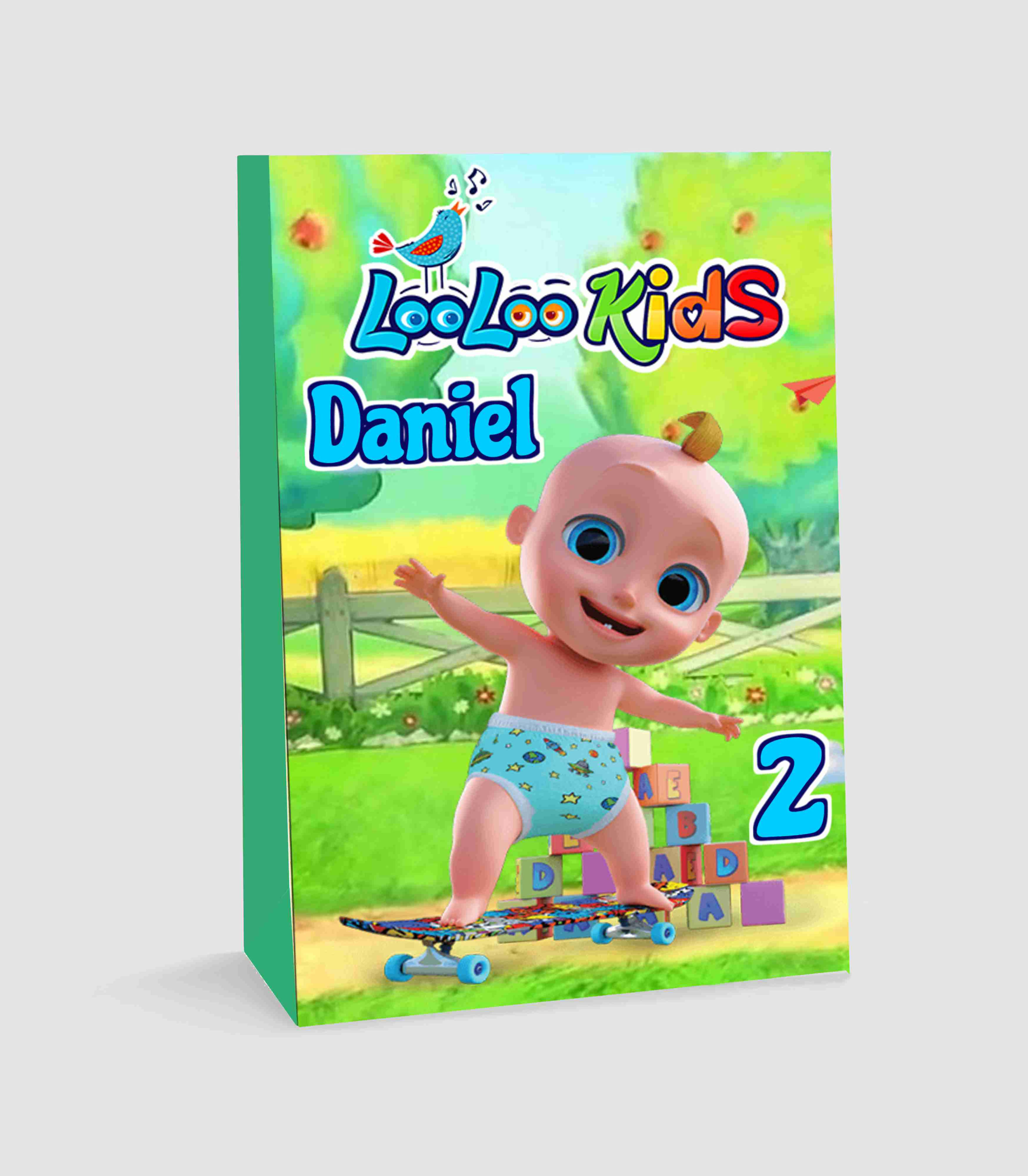 Saco lembrança personalizado tema LooLoo Kids com nome e idade da criança, ideal para festa infantil.