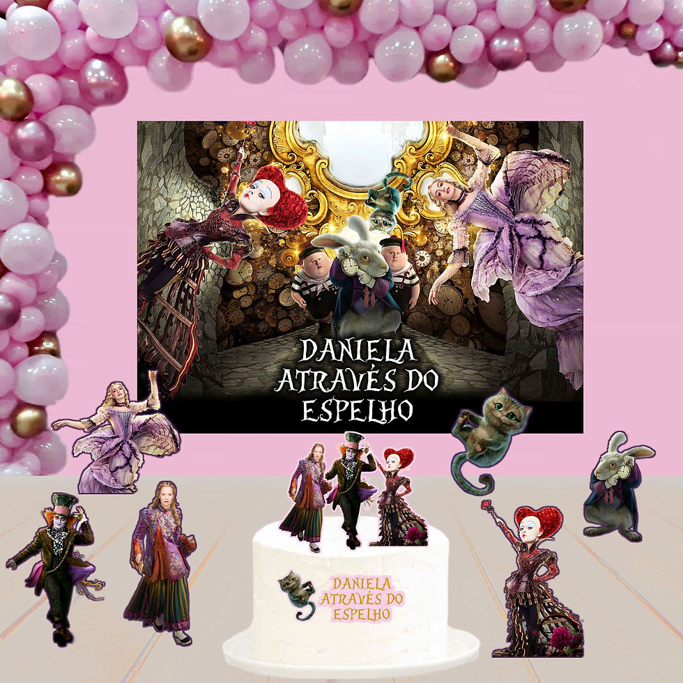 Kit de Festa Básico 1 Alice do Outro Lado do Espelho