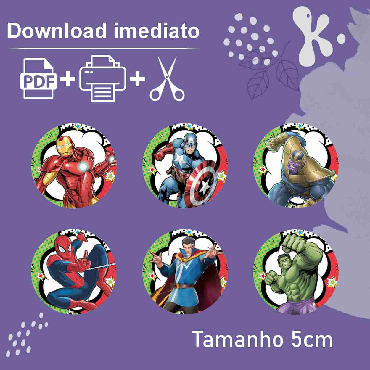 Círculos Multiusos Avengers Vingadores 4