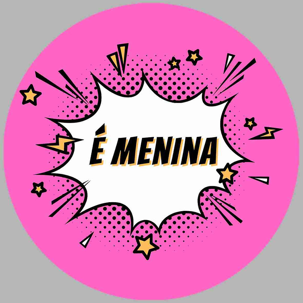 Autocolante 5cm Chá de Revelação rosa