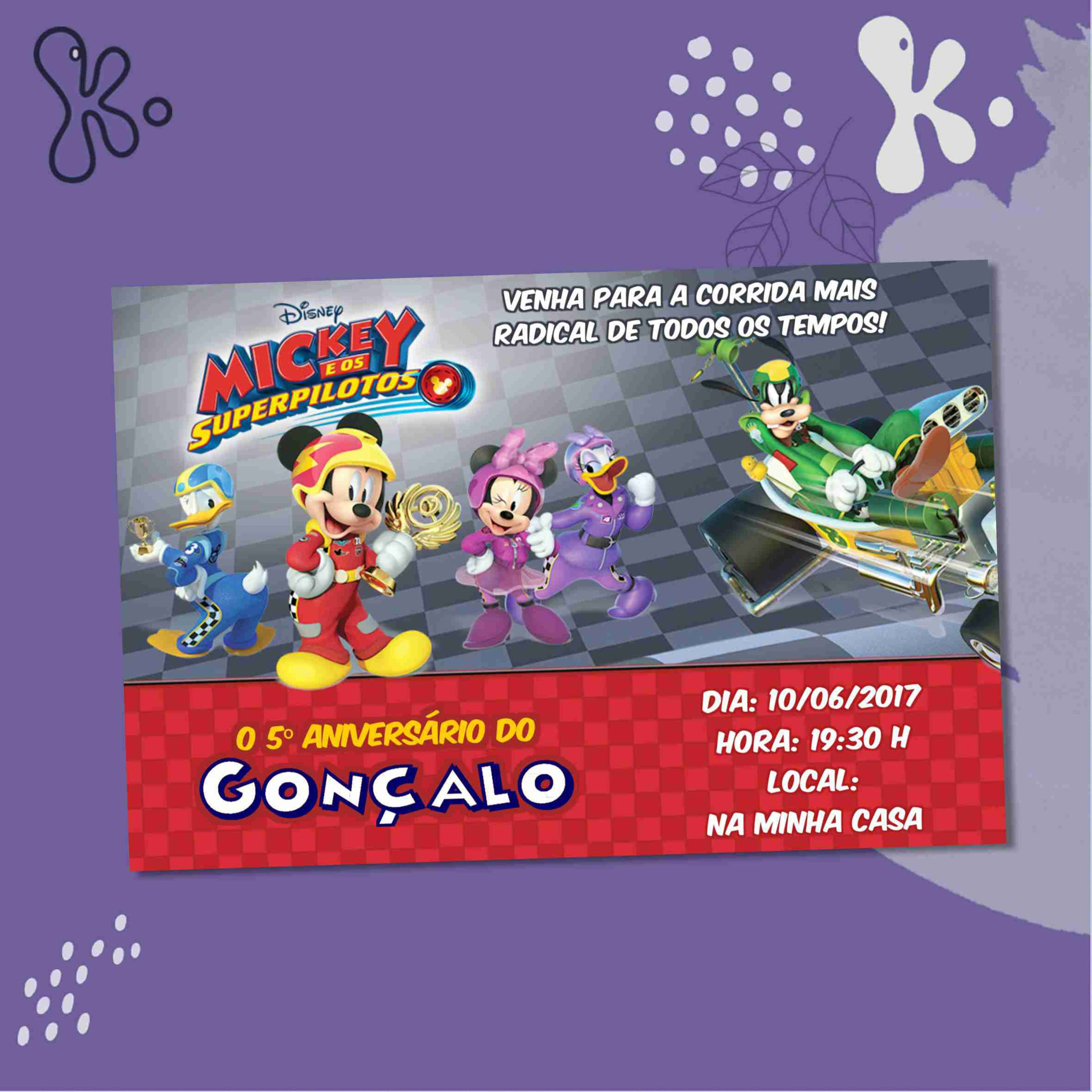 Convite Digital Mickey e os Super Pilotos 1