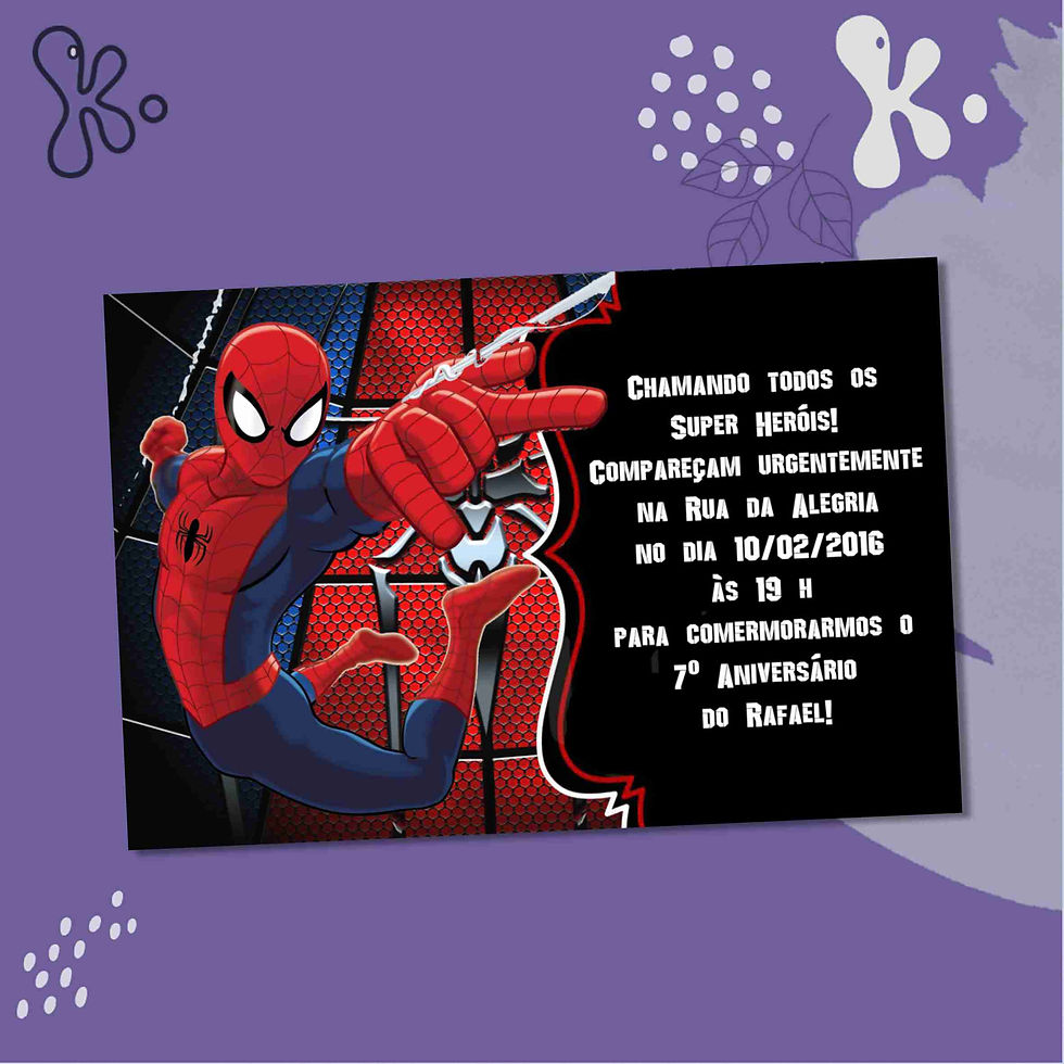 Convite Digital Homem-Aranha 3