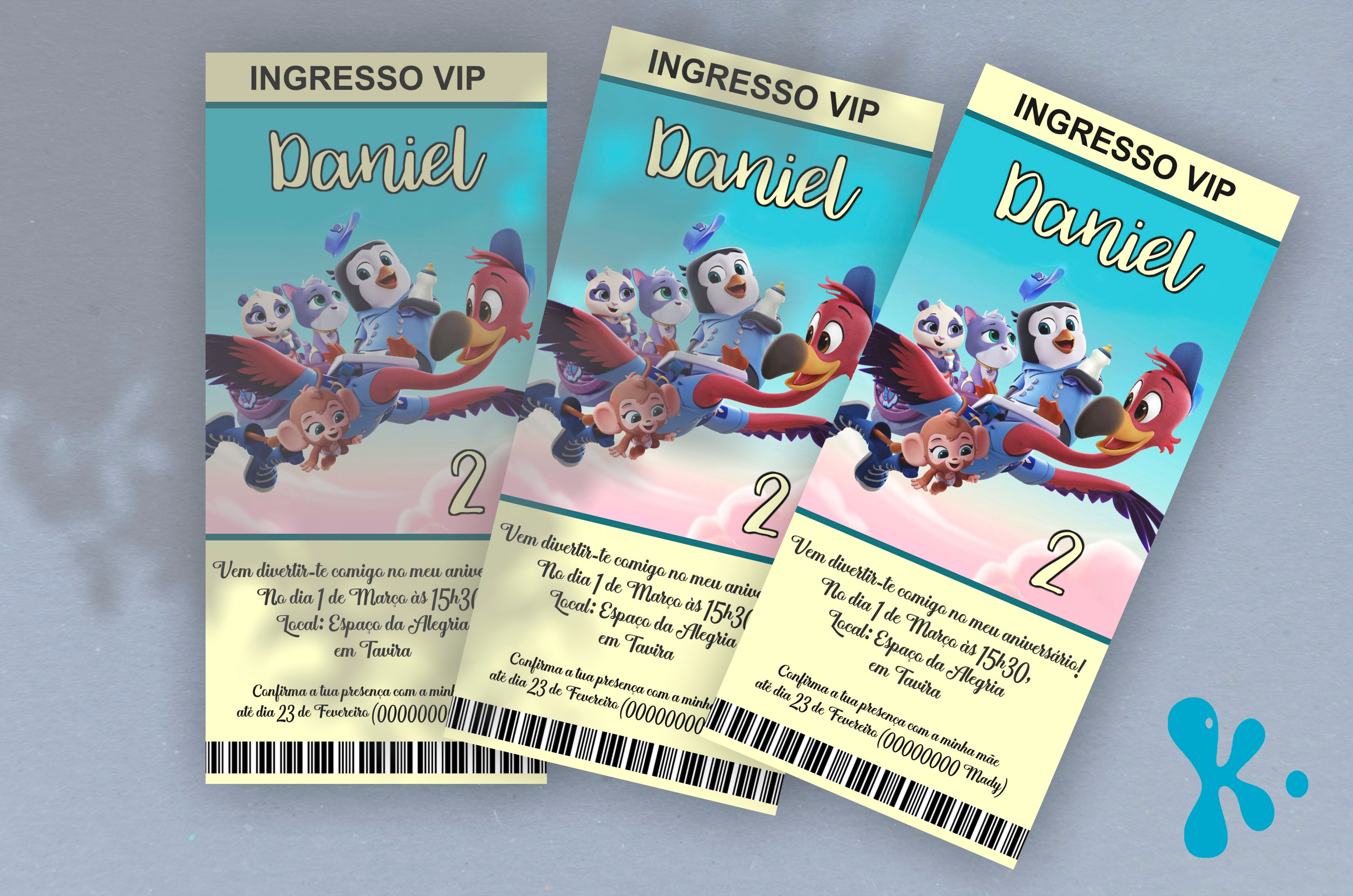 Convite Bilhete Impresso T.O.P.S. - Transporte oficial de Pequenotes