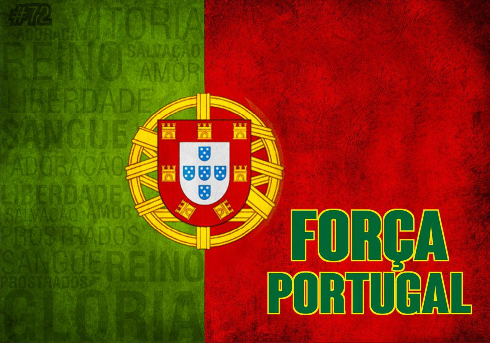Cartaz infantil futebol Portugal personalizado com bandeira e escudo nacional