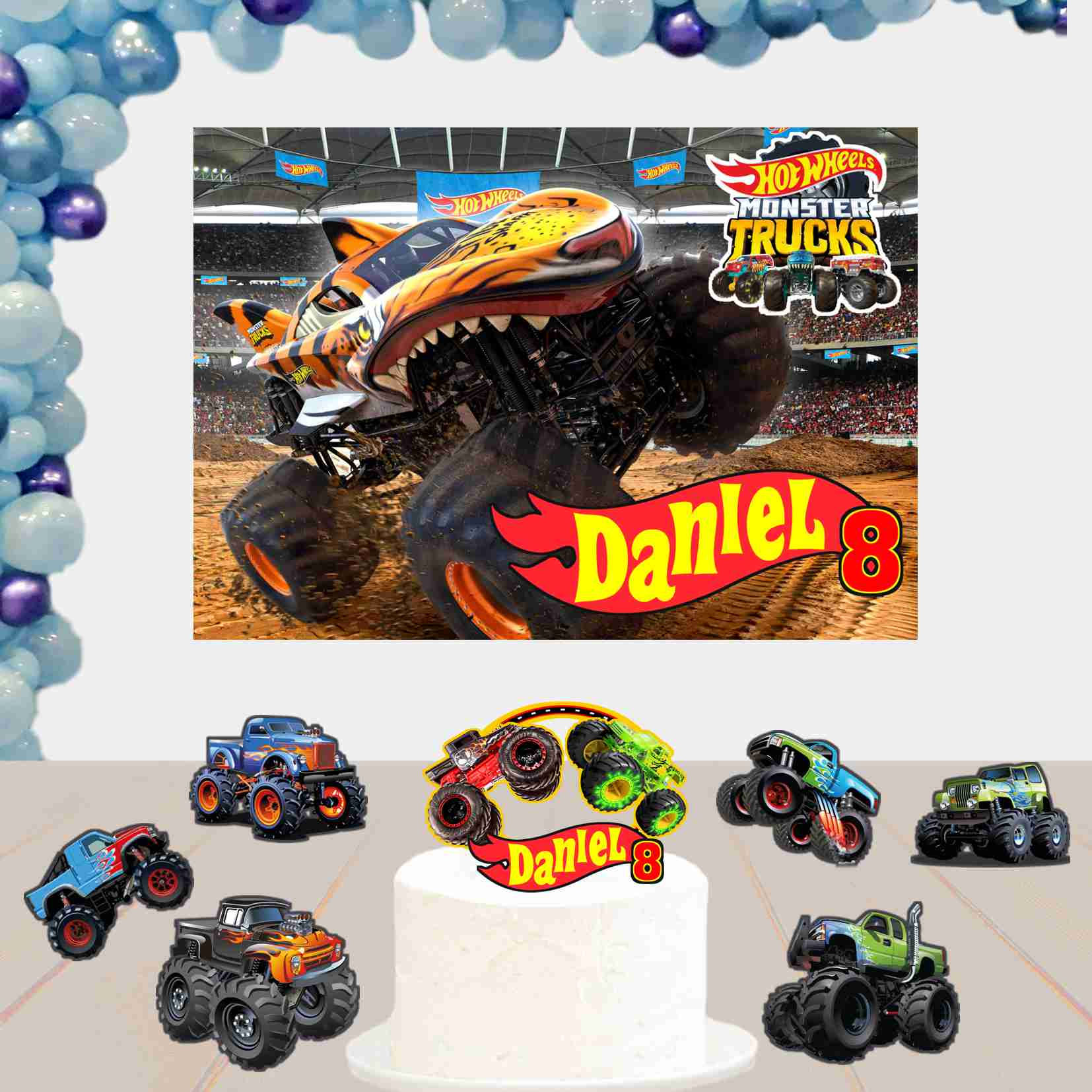 Kit de Festa Basico 1 Hot Wheels Monster Trucks