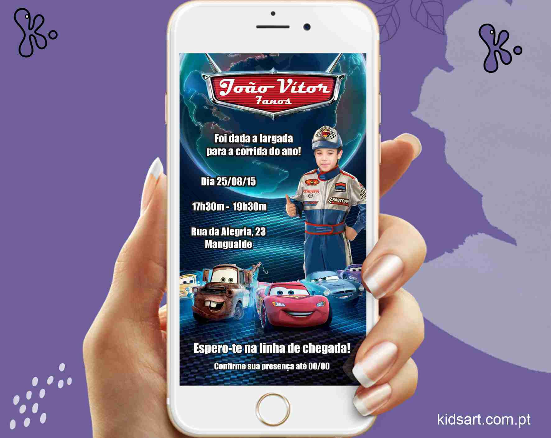 Convite Digital Carros Disney - Faísca McQueen 15a